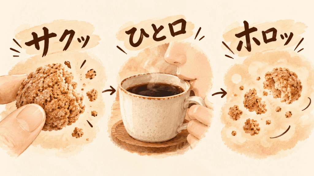 コーヒーに合うお菓子を探して、ふるさと菓子マコロンを実際に合わせてみました。しっかりした甘さやサクサクした食感、落花生の風味、苦味とコクのあるコーヒーと食べた感想を紹介します。